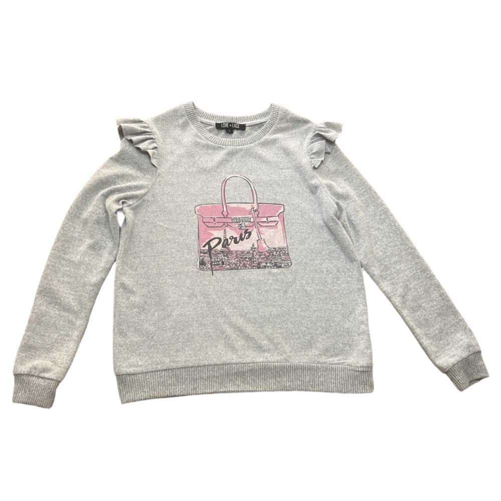 Love + Lace Womens Paris Grey Sweater 
Size: Small